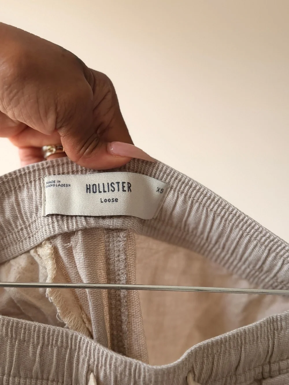 Hollister Light Beige Drawstring Joggers